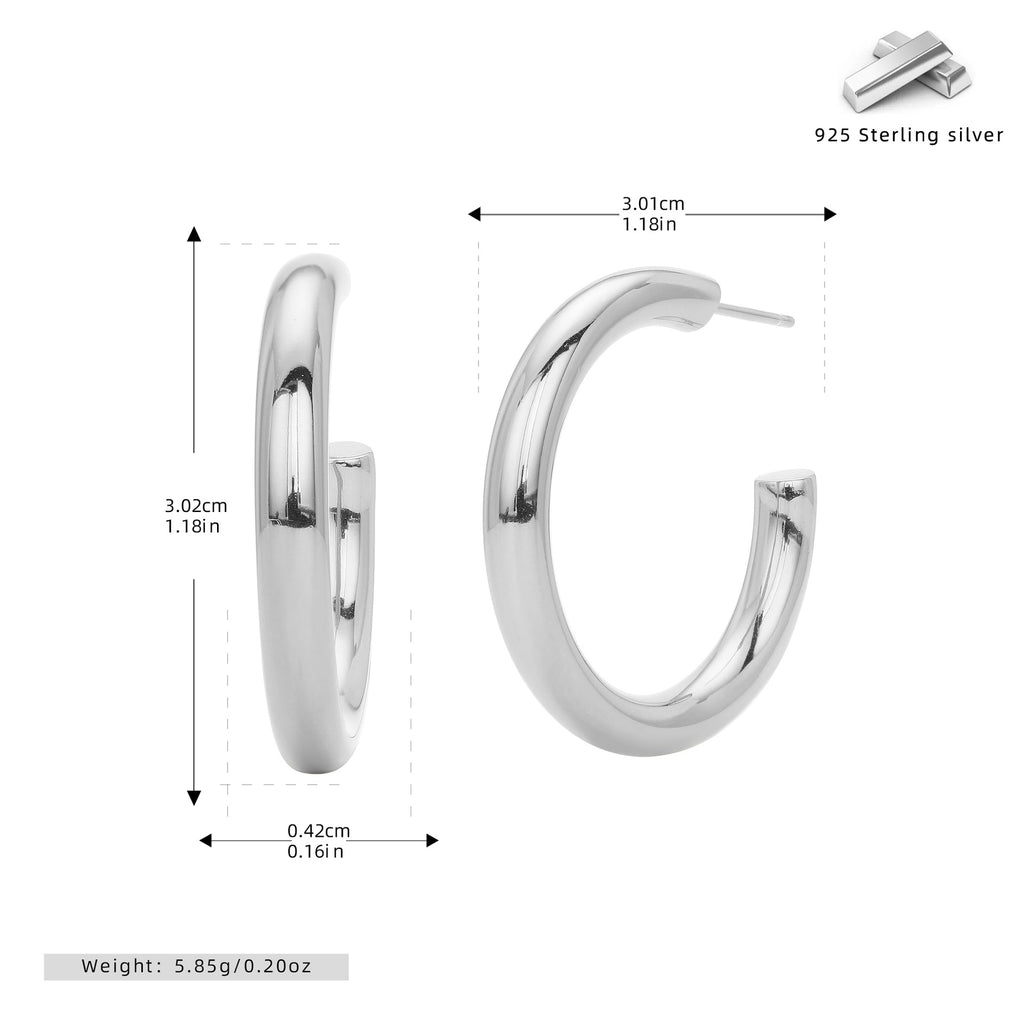 Damen Creolen aus hochwertigem 925er Sterlingsilber mit modernem Design Shop Nory