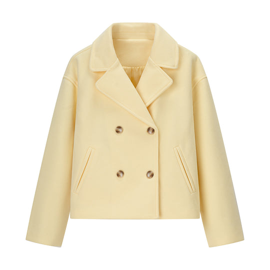Damen Kurzer Oversize Wollmix Doppelreiher mit weitem Revers Shop Nory