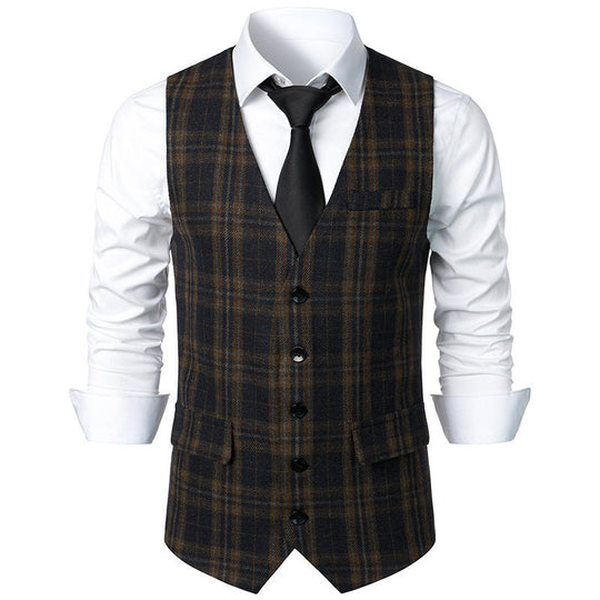 Herren klassische Karoveste mit elegante Schnitt und praktischen Taschen Shopnory