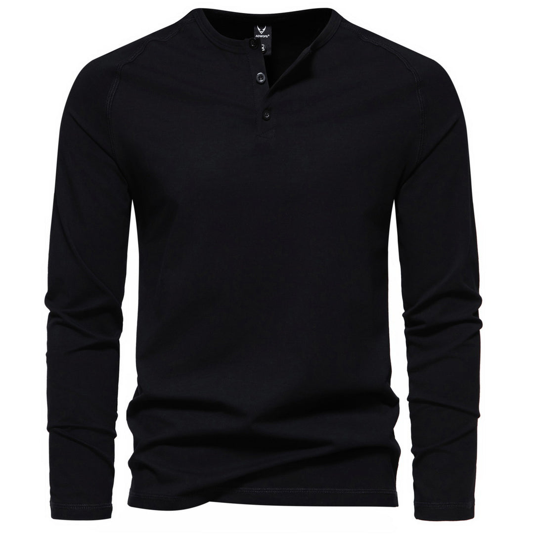 Herren Slim-Fit Baumwoll-Mix Henleyshirt mit Knopfleiste Shop Nory