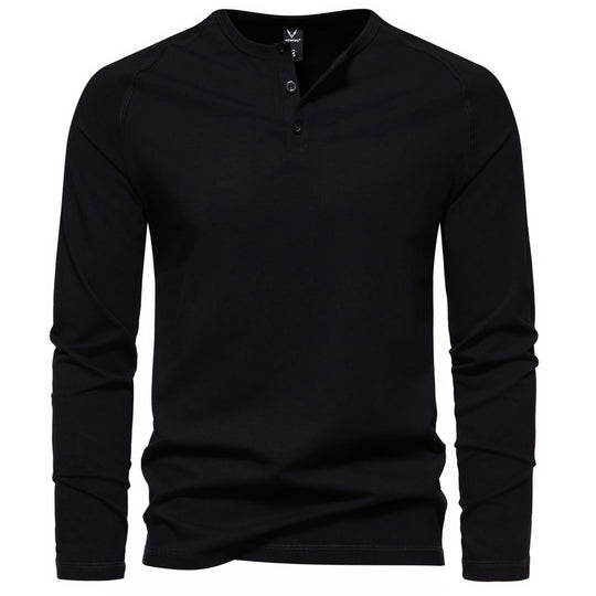 Herren Slim-Fit Baumwoll-Mix Henleyshirt mit Knopfleiste Shop Nory