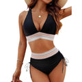 Damen Bikinis mit hoch tailliertem Schnitt und modischen Details