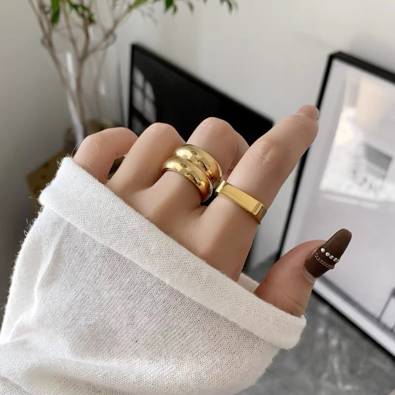 Damen zeitgenössischer Doppelbandring Shop Nory