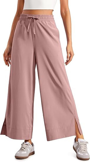 Damen nan weite Culotte-Hose mit elastischem Bund, Tunnelzug und seitlichen Schlitzen Shop Nory