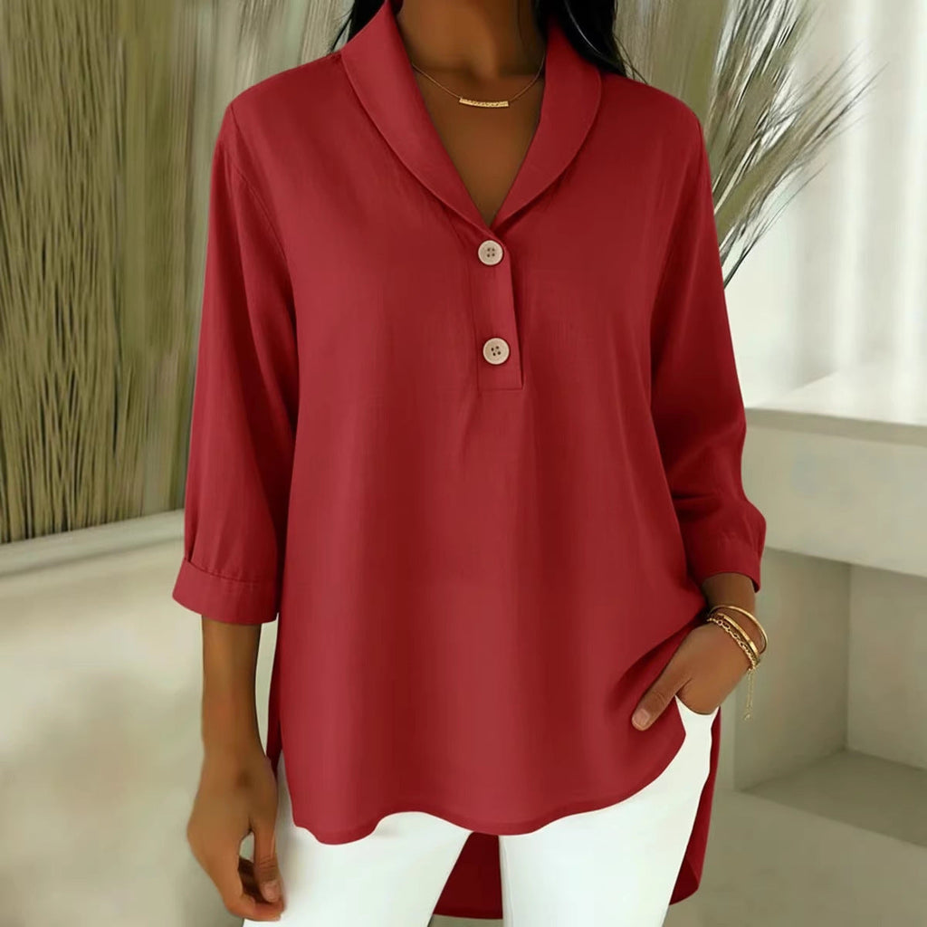 Damen Elegantes Hemd mit modernem Kragen und Knopfdetails