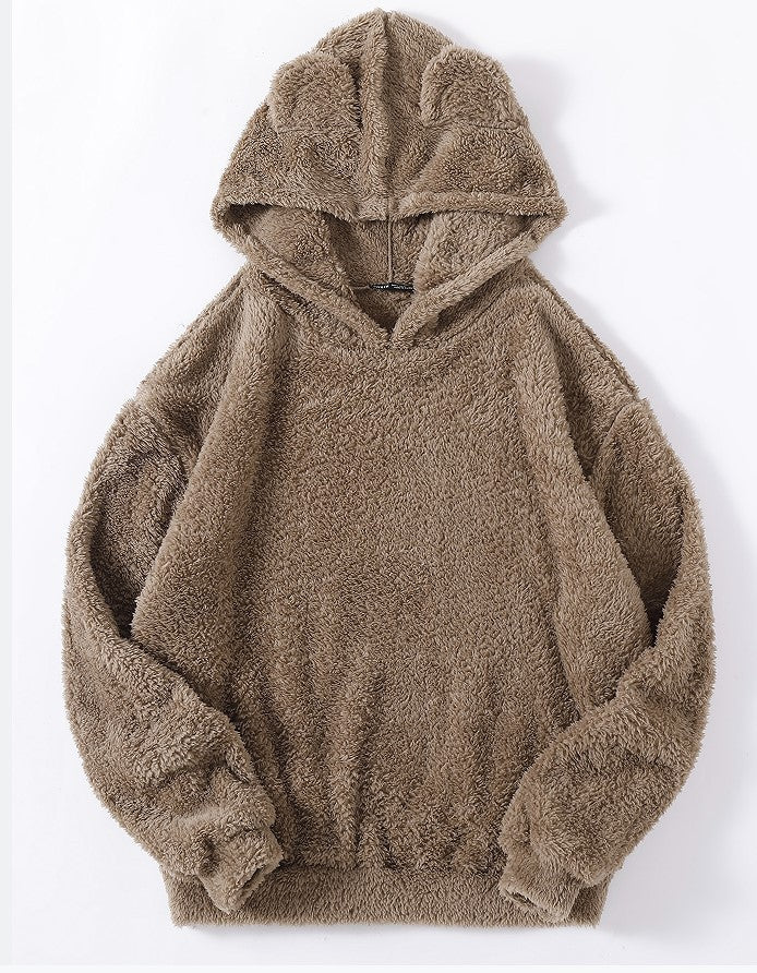 Damen nan kuscheliger Teddy-Hoodie mit Ohren, elastischem Bund und extra weichem Plüsch Shop Nory