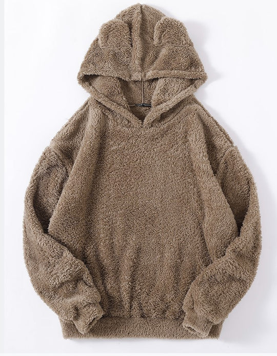 Damen nan kuscheliger Teddy-Hoodie mit Ohren, elastischem Bund und extra weichem Plüsch Shop Nory