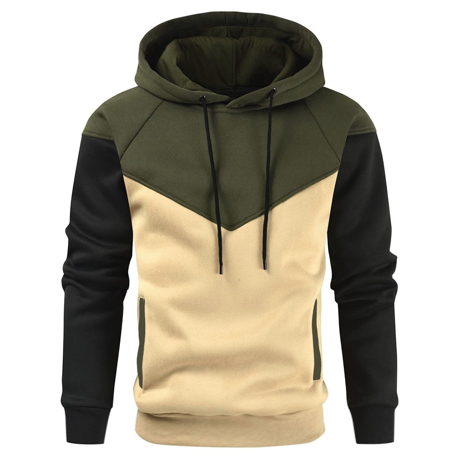 Herren modischer Hoodie mit innovativem Patchwork-Design
