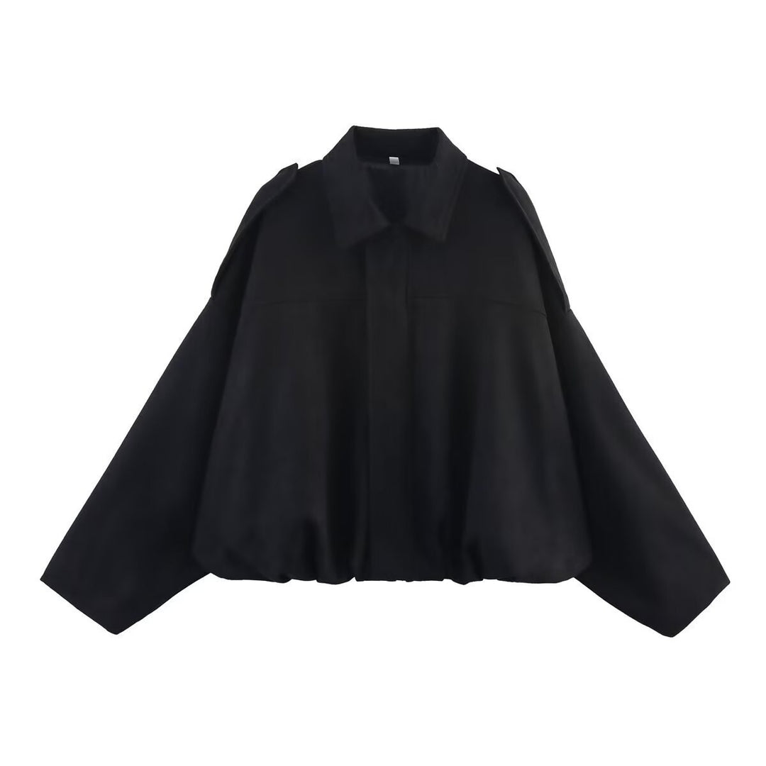 Damen Cropped Boxy Wildleder-Look Bomberjacke mit Epauletten-Schultern Shop Nory