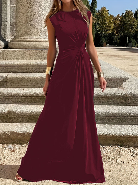 Damen Maxikleid mit Elegantem Knoten-Detail und Fließendem Schnitt