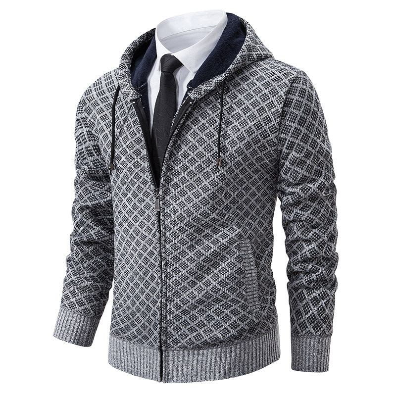Herren modische Sweatjacke mit Kapuze und elegantem Muster
