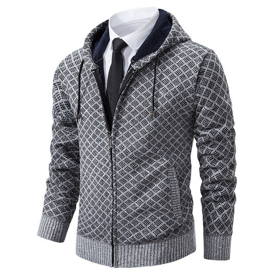 Herren modische Sweatjacke mit Kapuze und elegantem Muster