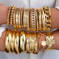 Damen Armreifen-Set mit kunstvollen Designs und glänzenden Oberflächen Shop Nory