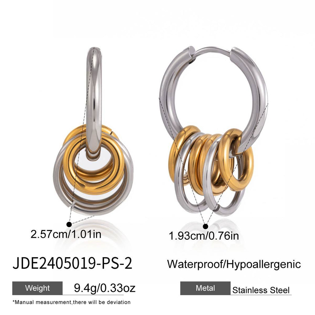 Damen Creolen mit modernem Spiral-Design aus hypoallergenem Edelstahl Shop Nory