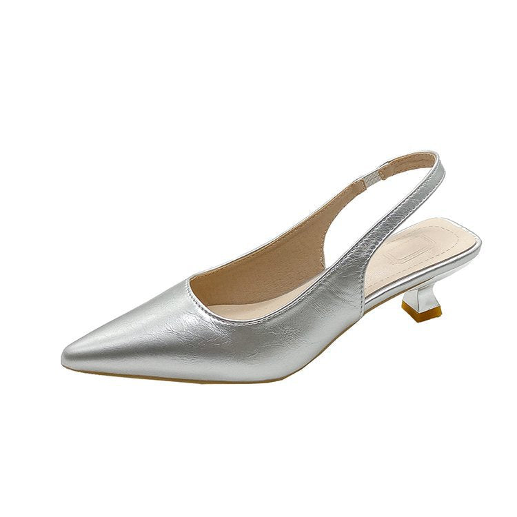 Damen Slingback-Pumps mit spitzer Zehenpartie und modischem Blockabsatz Shopnory