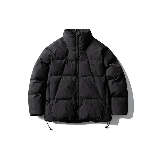 Unisex Kurz geschnittene quadratische Stepp‑Pufferjacke mit hohem Funnel‑Kragen und verstellbarem Saum Shop Nory