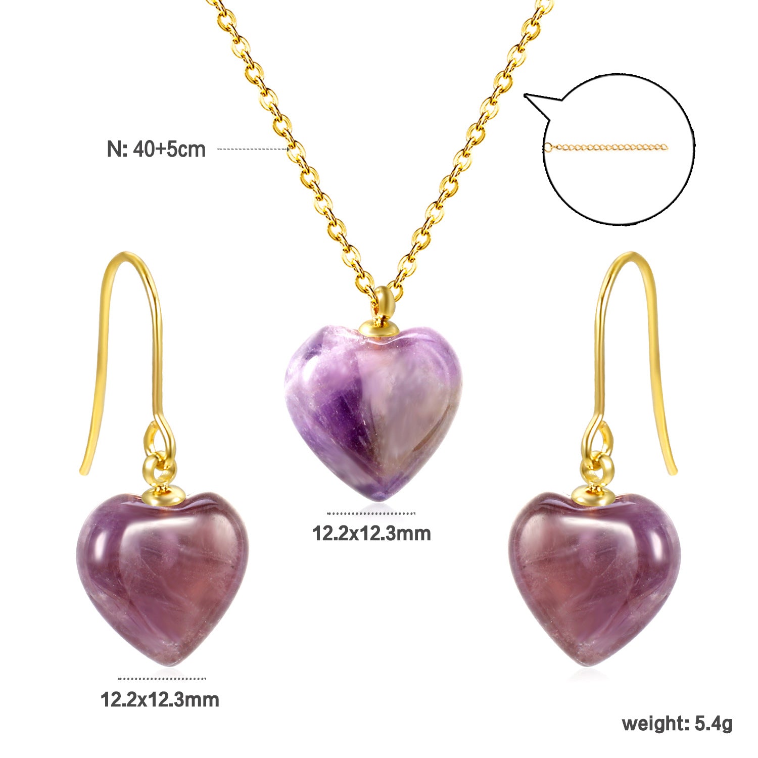 Damen Schmuckset mit Herzanhängern aus edlen Materialien Shop Nory
