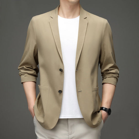 Herren legerer elastischer Sommerblazer mit dreiviertelärmeln und schlanker Passform Shop Nory