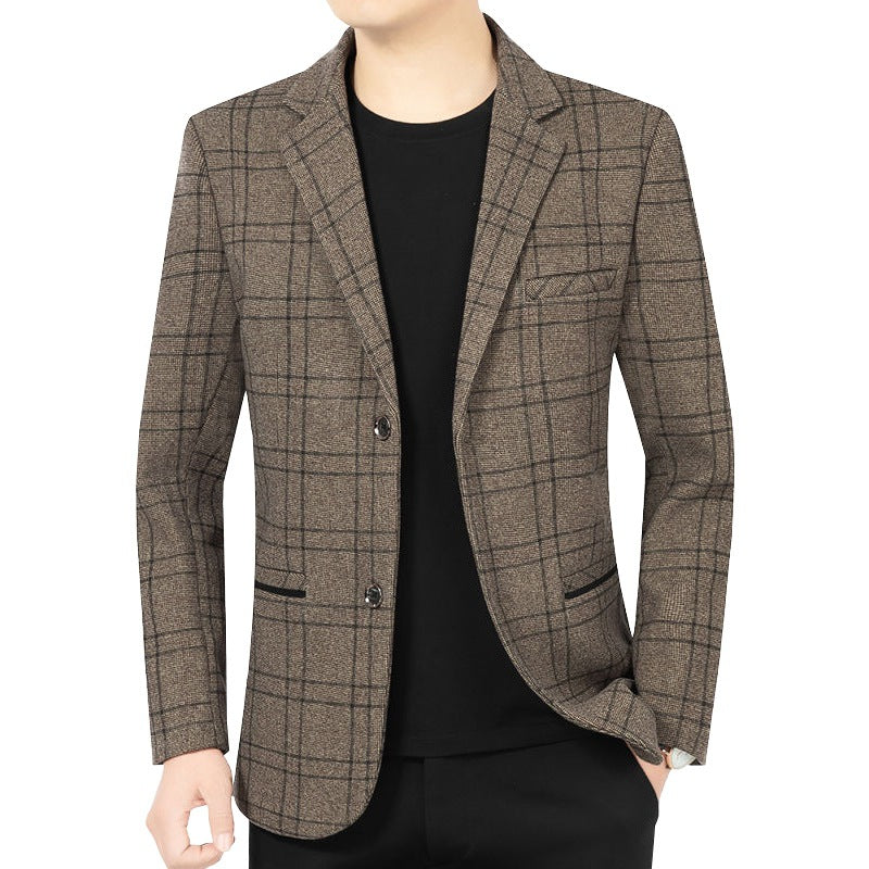 Herren Elegantes Karomuster-Sakko mit leichtem Stretch und Notch-Revers Shop Nory