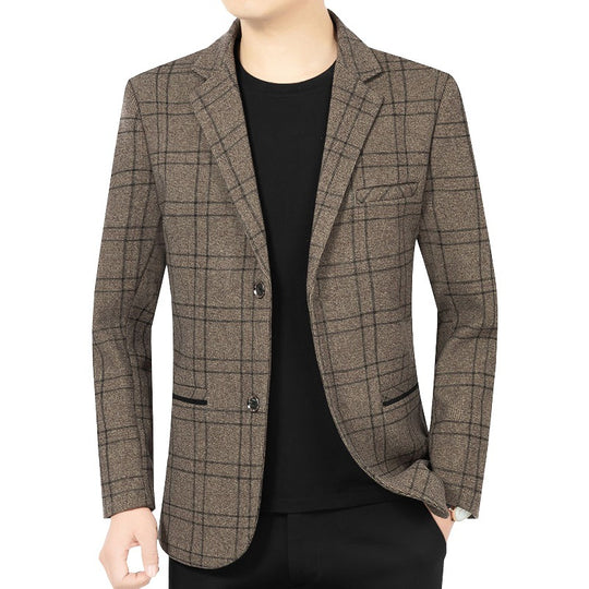Herren Elegantes Karomuster-Sakko mit leichtem Stretch und Notch-Revers Shop Nory