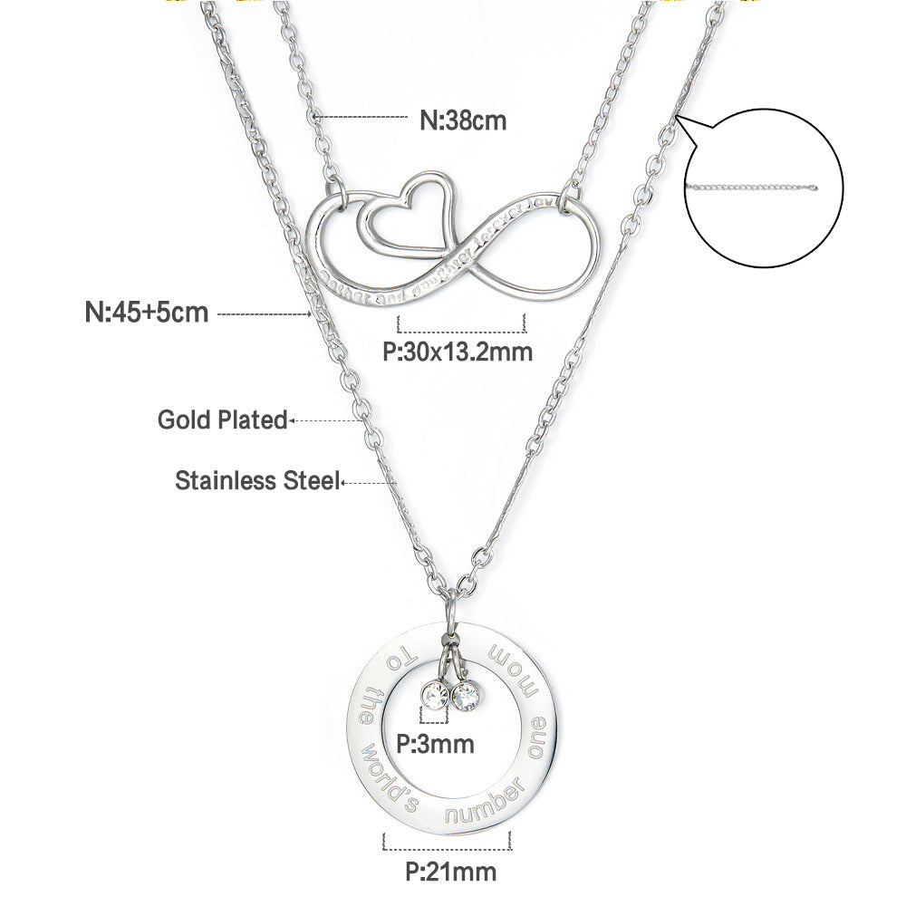 Damen Mehrlagige Halskette mit unendlichem Symbol und personalisiertem Anhänger Shop Nory
