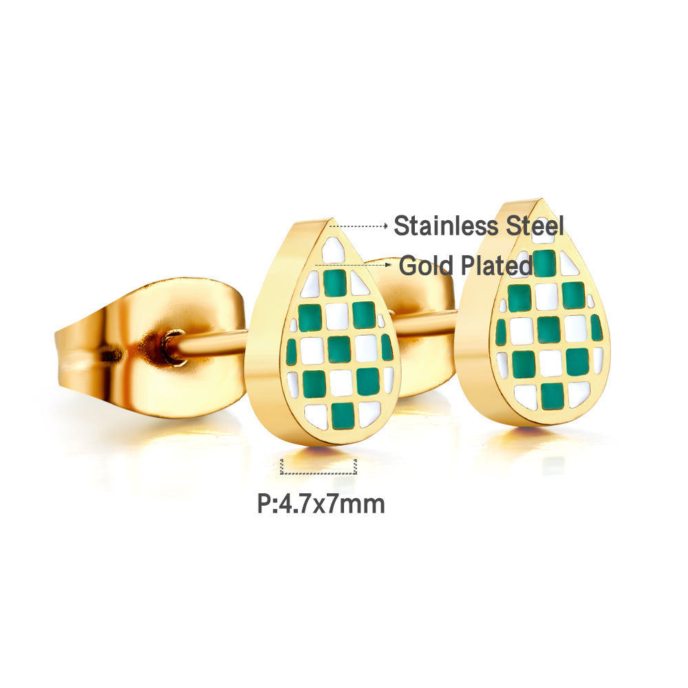 Damen Ohrstecker mit tropfenförmigem Design aus hochwertigem Edelstahl und goldplattierter Oberfläche Shop Nory