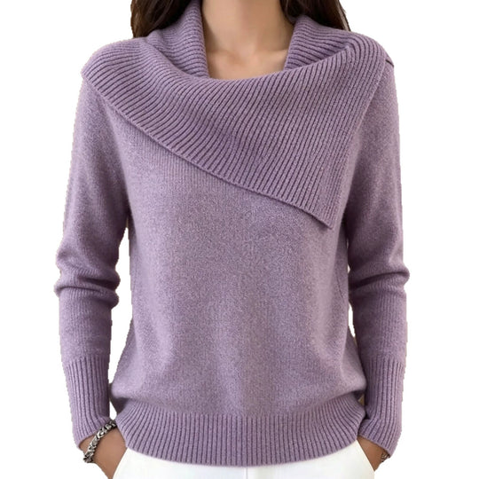Damen Oversized Rollkragenpullover mit asymmetrischem Schalkragen Shop Nory