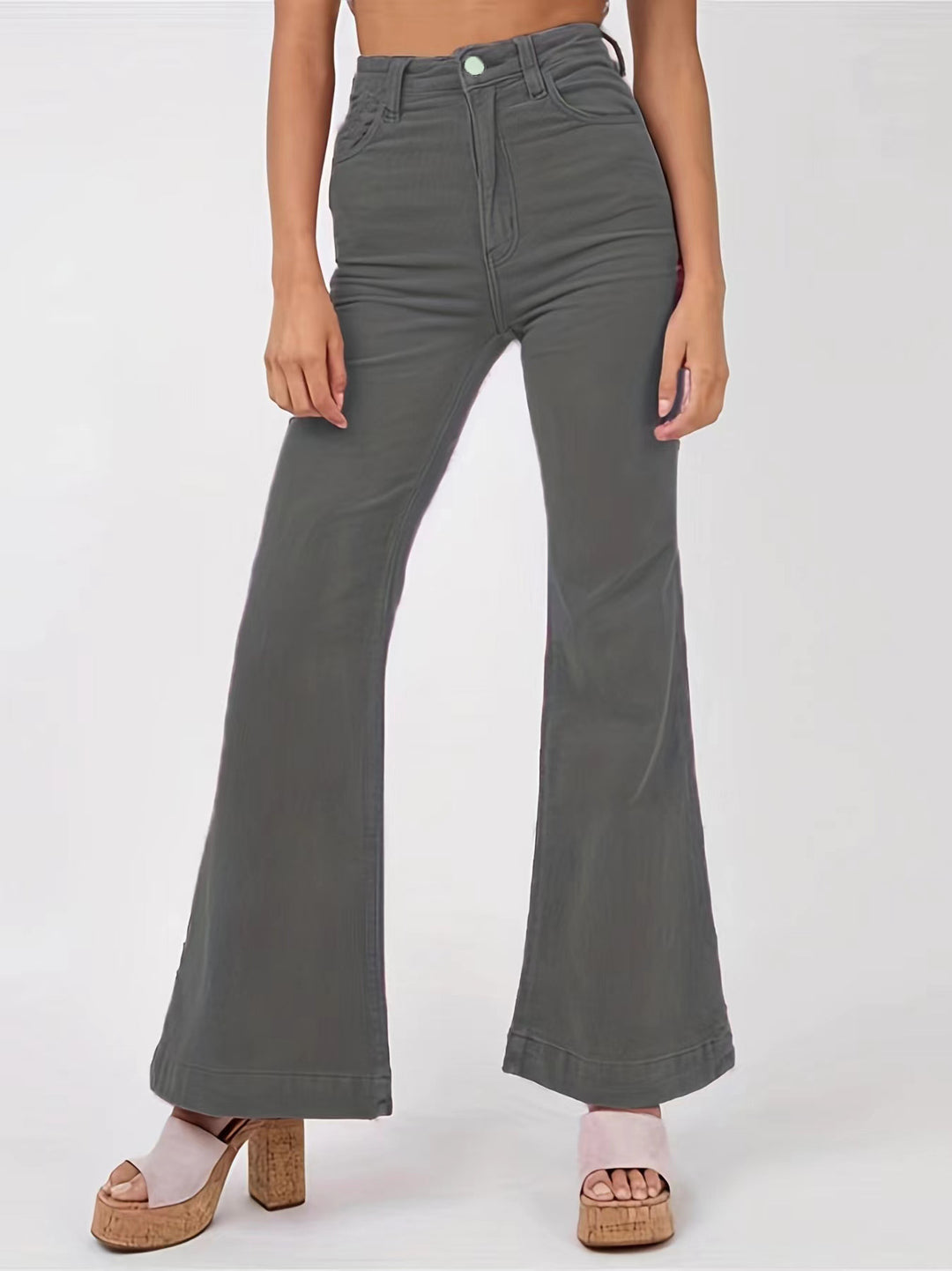Damen Hochtaillierte Schlaghose mit weitem Bein und Stretchbund Shop Nory
