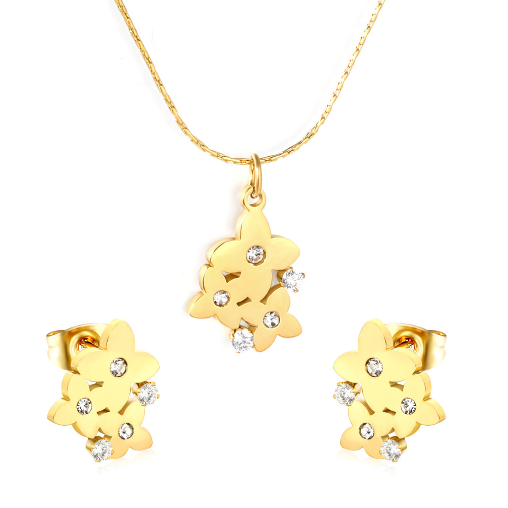 Damen Schmuckset mit funkelnden Zirkonia-Elementen und eleganten Anhängern Shop Nory