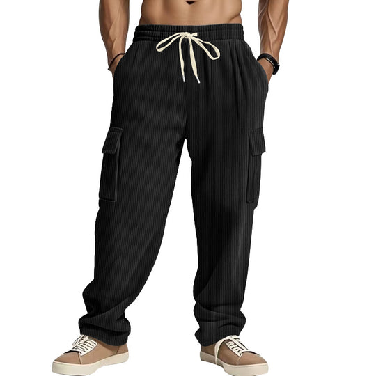 Herren Cordcargo-Hose mit weitem Bein, Tunnelzugbund und aufgesetzten Cargotaschen Shop Nory