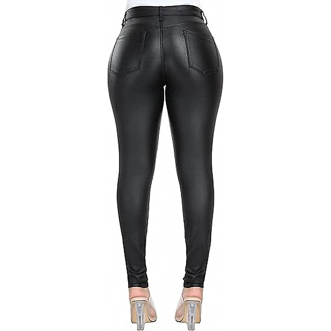 Damen High‑Waist Skinny‑Leggings in Lederoptik Shop Nory