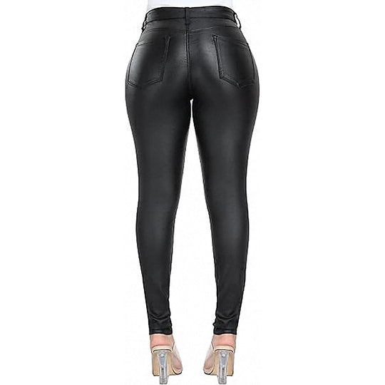 Damen High‑Waist Skinny‑Leggings in Lederoptik Shop Nory