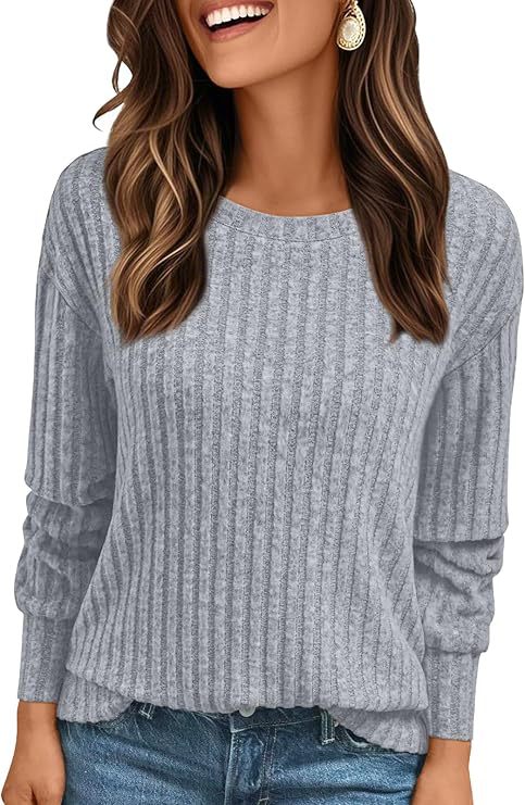 Damen Strukturiertes Rippstrick-Sweatshirt mit Chenille-Optik und lockerer Passform Shop Nory