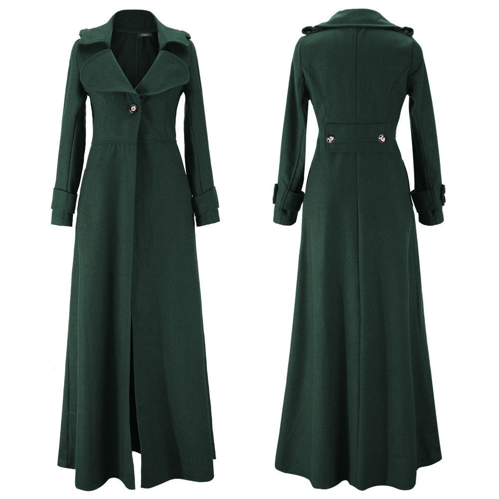 Damen Eleganter Langmantel mit klassischem Revers und modernen Akzenten