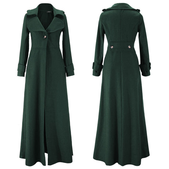Damen Eleganter Langmantel mit klassischem Revers und modernen Akzenten