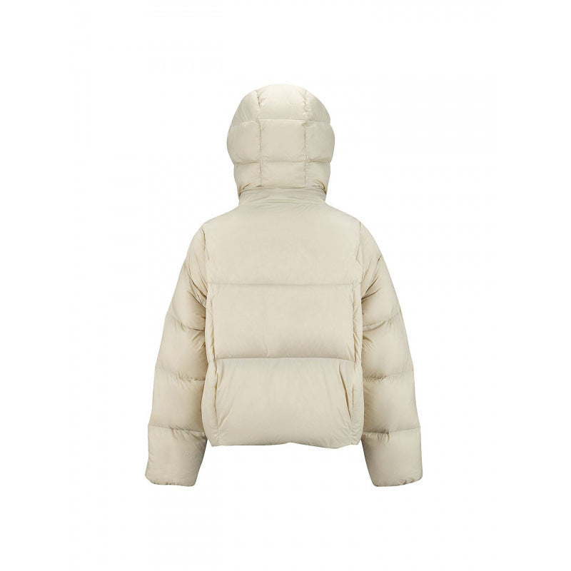 Damen Kurz gepolsterte Crop‑Steppjacke mit Volumen‑Kapuze und verdeckter Druckknopfleiste Shop Nory