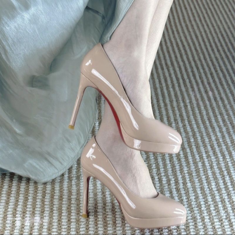 Damen glänzende Stiletto Pumps mit hoher Absatzform