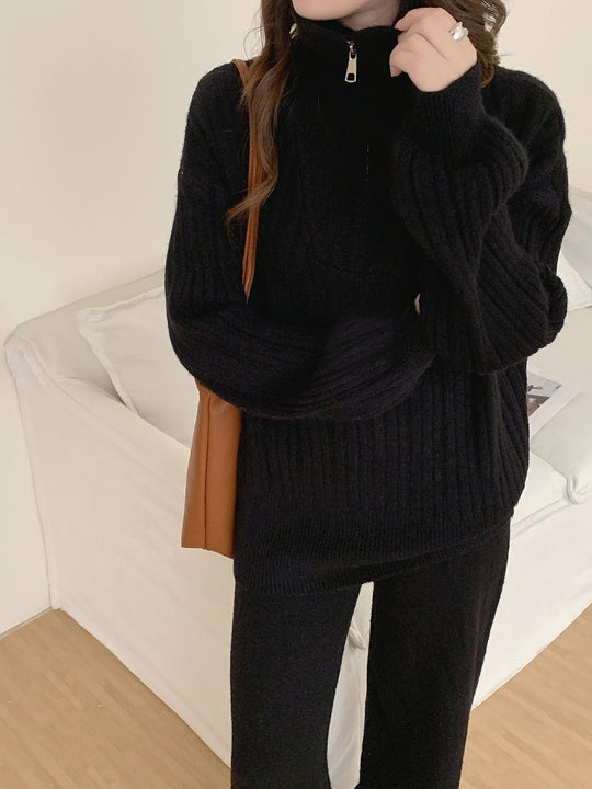 Damen Modischer Pullover mit Reißverschluss Shop Nory