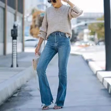 Damen zeitlose Jeans im modernen Schnitt mit cropped Bein