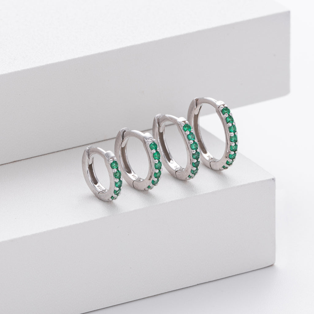 Damen Ohrcreolen mit funkelnden Zirkonsteinen aus hochwertigem 925 Sterling Silber Shop Nory