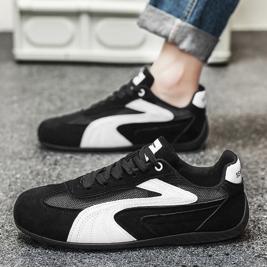 Damen retro-angehauchte Veloursleder-Sneaker mit atmungsaktivem Mesh-Einsatz und rutschfester Gummilaufsohle Shop Nory