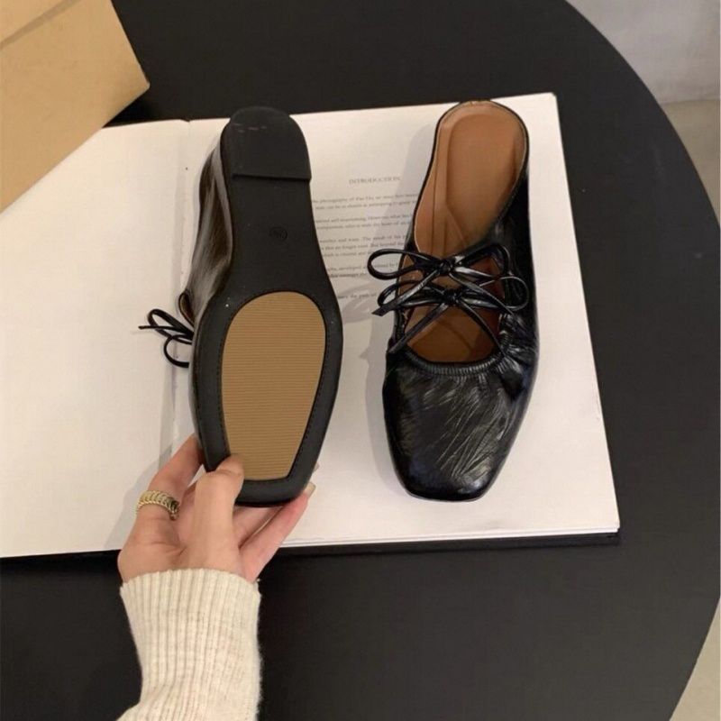 Damen Stylische Riemchen Mules mit dekorativem Schnürdetail