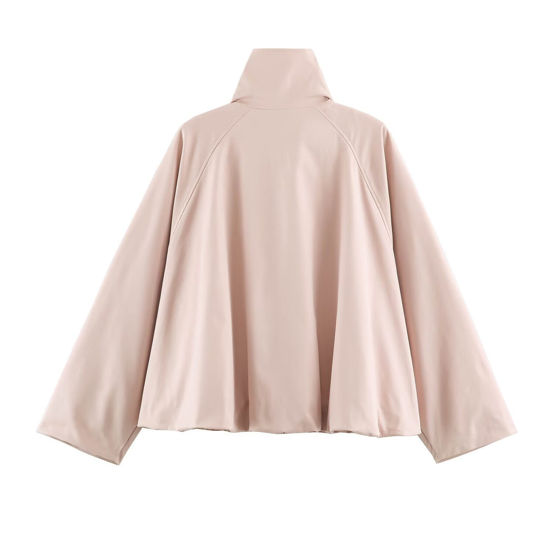 Damen Oversize-Trainingsjacke mit hohem Stehkragen, Raglanärmeln und verdecktem Reißverschluss Shop Nory