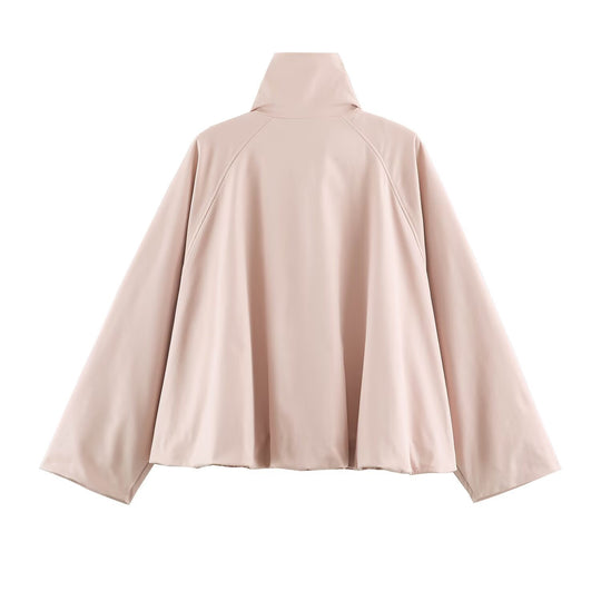 Damen Oversize-Trainingsjacke mit hohem Stehkragen, Raglanärmeln und verdecktem Reißverschluss Shop Nory