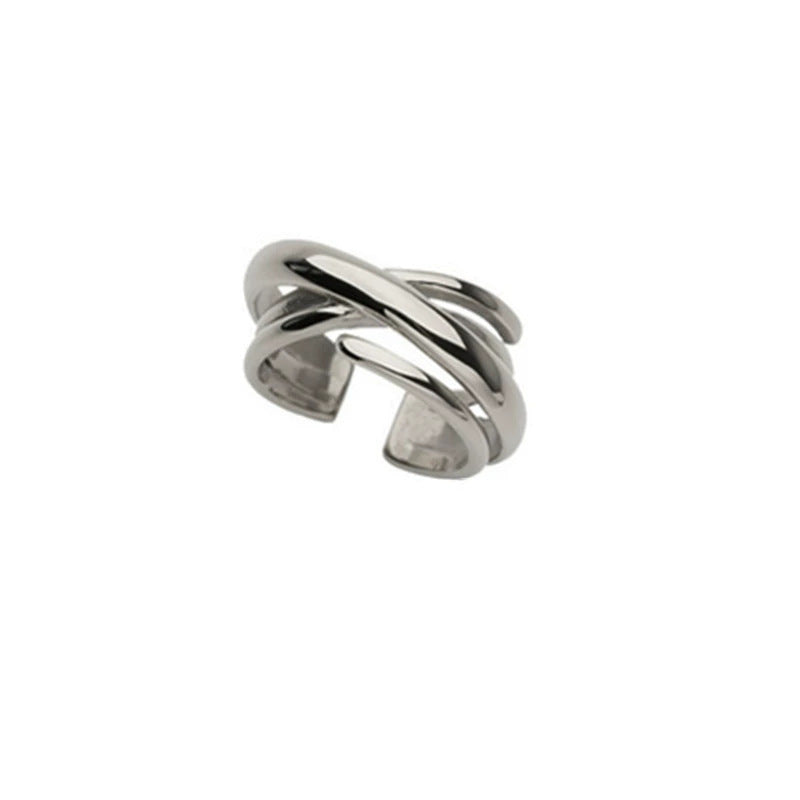 Damen moderner Edelstahlring mit glänzender Oberfläche Shop Nory
