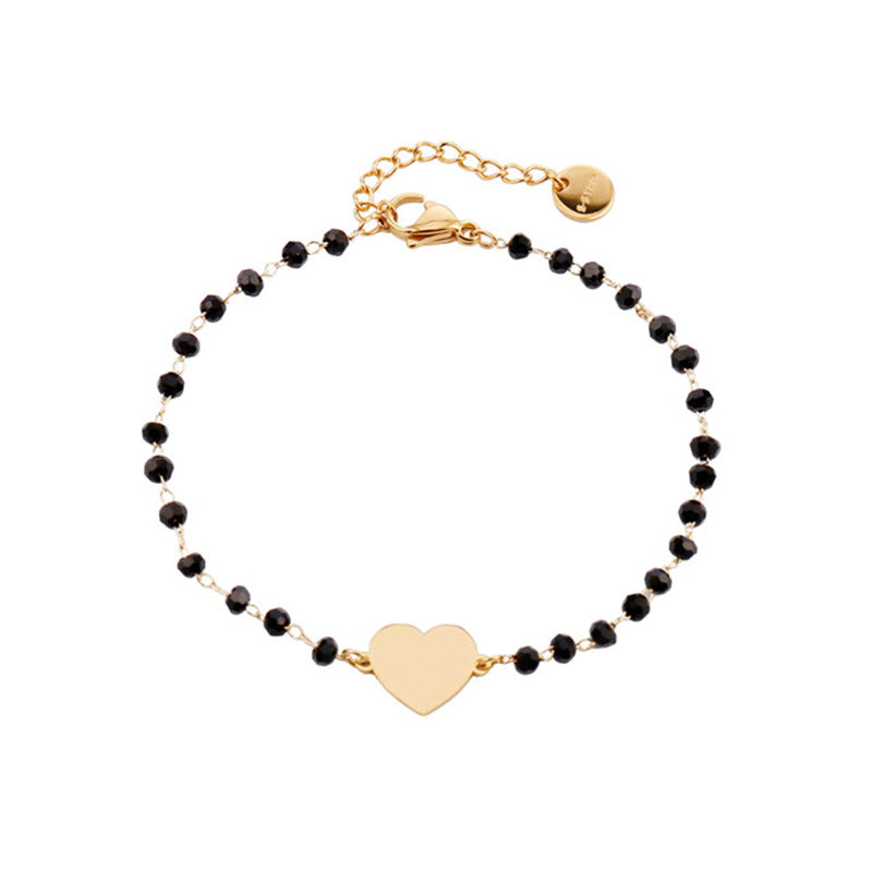 Damen zartes Armband mit Herzen und funkelnden Perlen Shop Nory