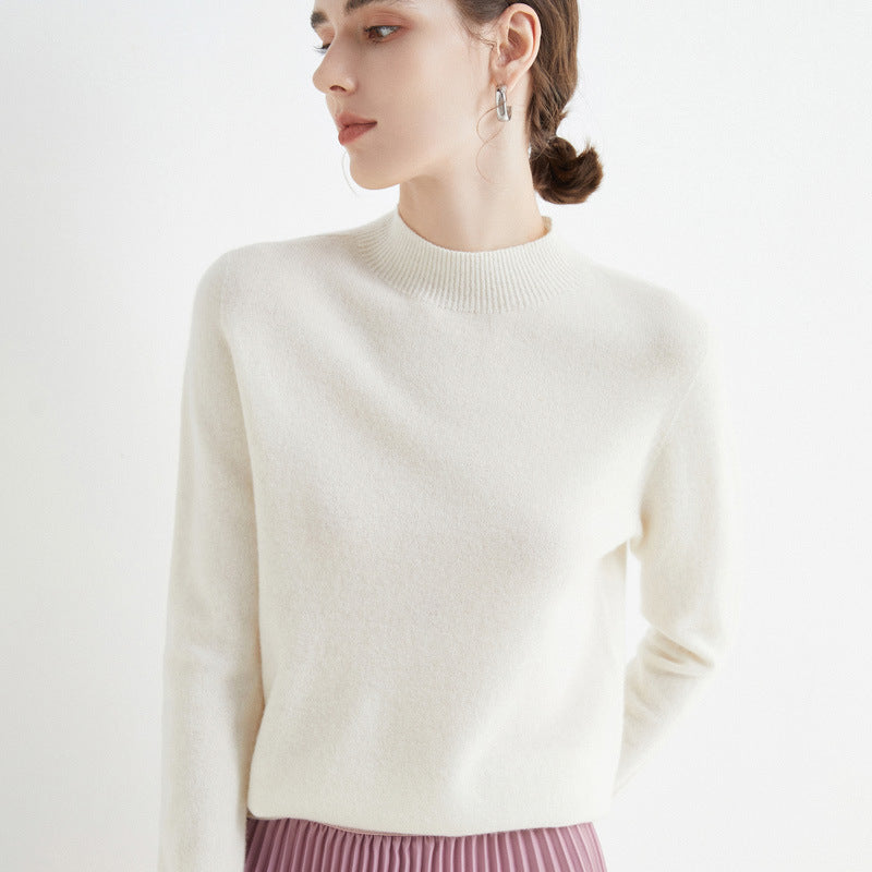 Damen Kurz-Mockneck-Pullover aus Kaschmir‑Look mit leichter Flauschoptik Shop Nory