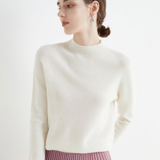 Damen Kurz-Mockneck-Pullover aus Kaschmir‑Look mit leichter Flauschoptik Shop Nory