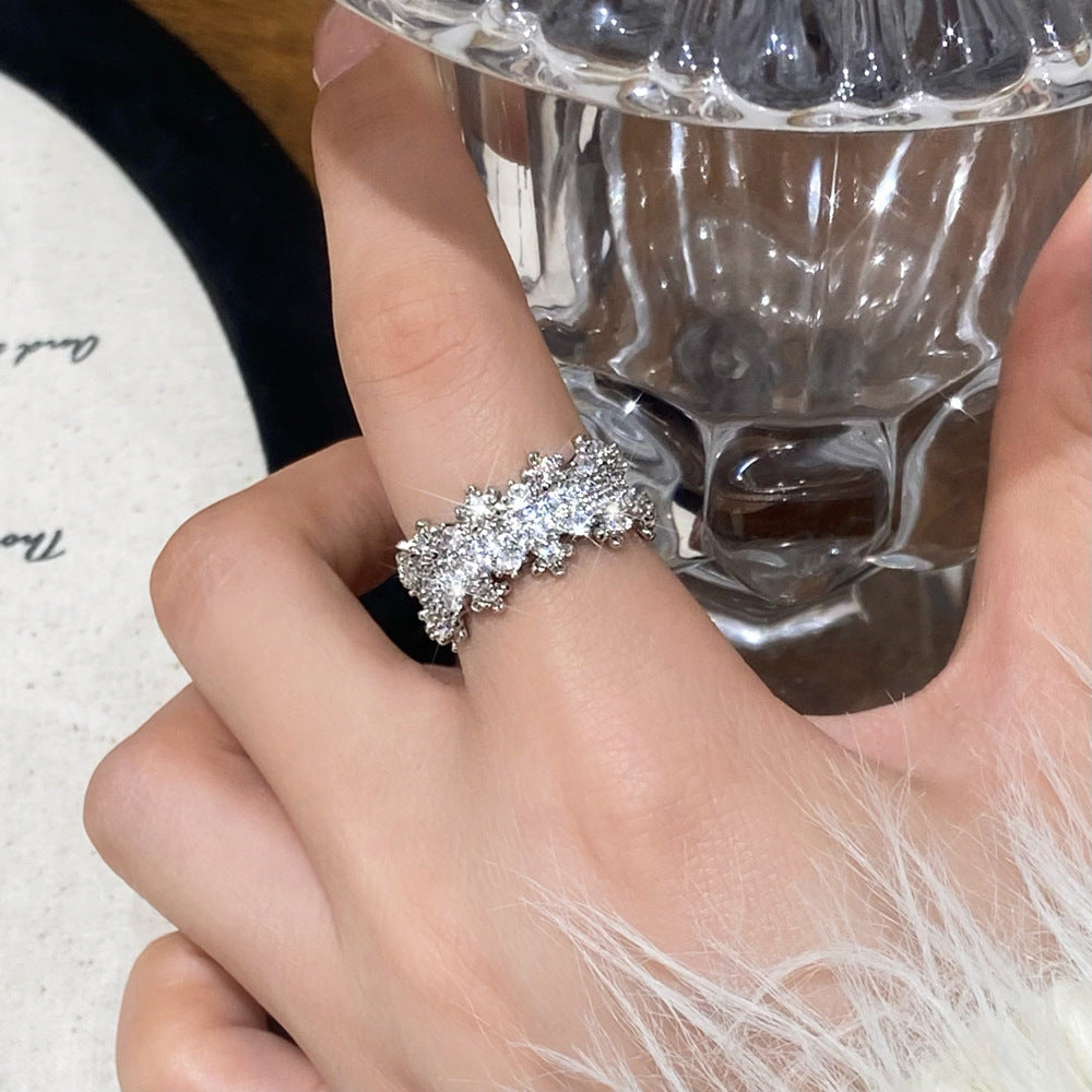 Damen Verzierte Ring mit kunstvollem Zirkonia-Besatz Shop Nory
