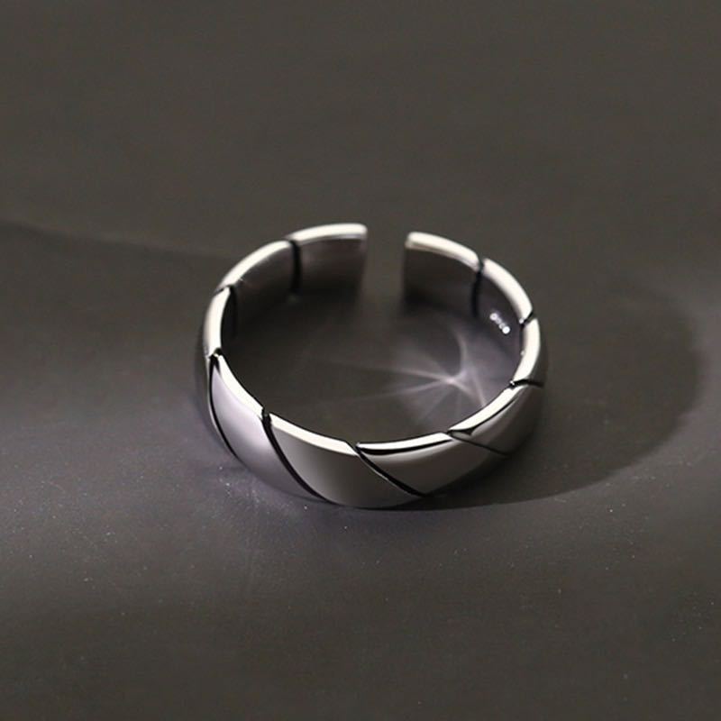 Damen Offener Edelstahlring mit modernem Spiral-Design Shop Nory